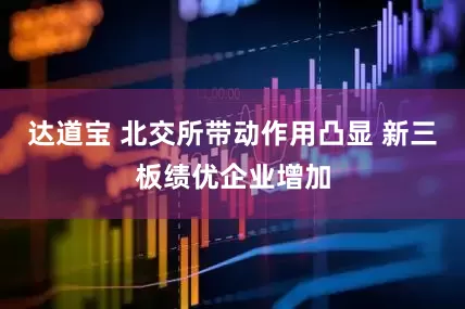 达道宝 北交所带动作用凸显 新三板绩优企业增加