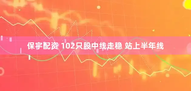 保宇配资 102只股中线走稳 站上半年线